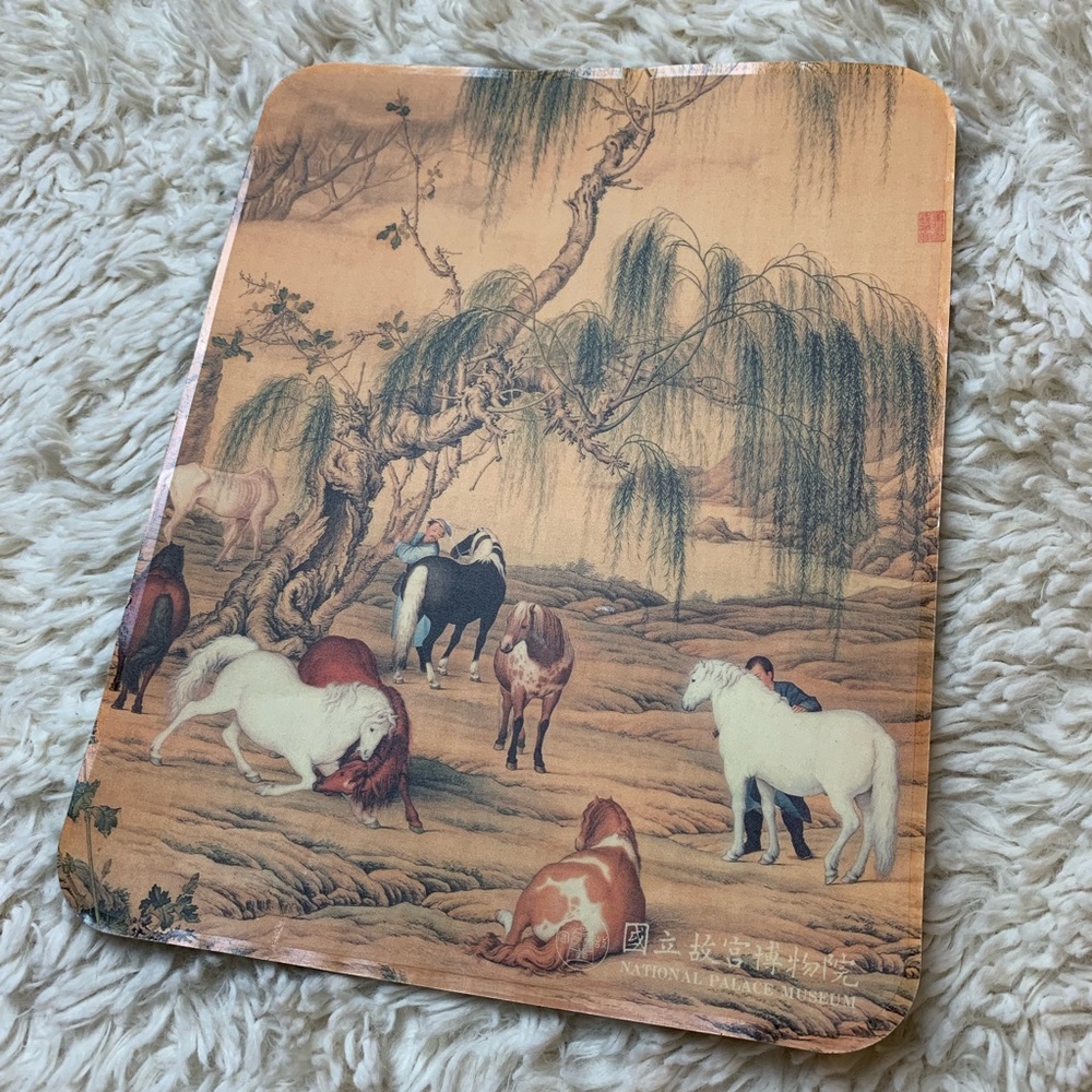 Antique Chinese Horses Scroll - Mousepad
